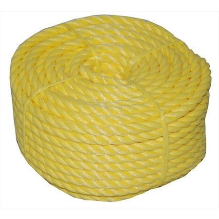 .25 In. X 50 Ft. Twisted Polypro Rope Coilette In Yellow